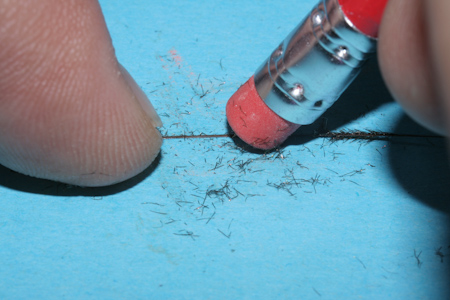 Fiber mit Radiergummis strippen