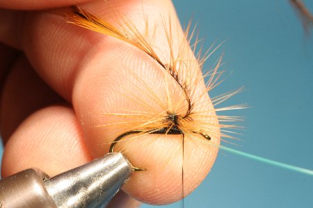 Hechel durch Schlaufe ziehen