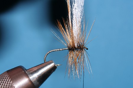 Hechelfiber durch die Hechel nach vorne wickeln